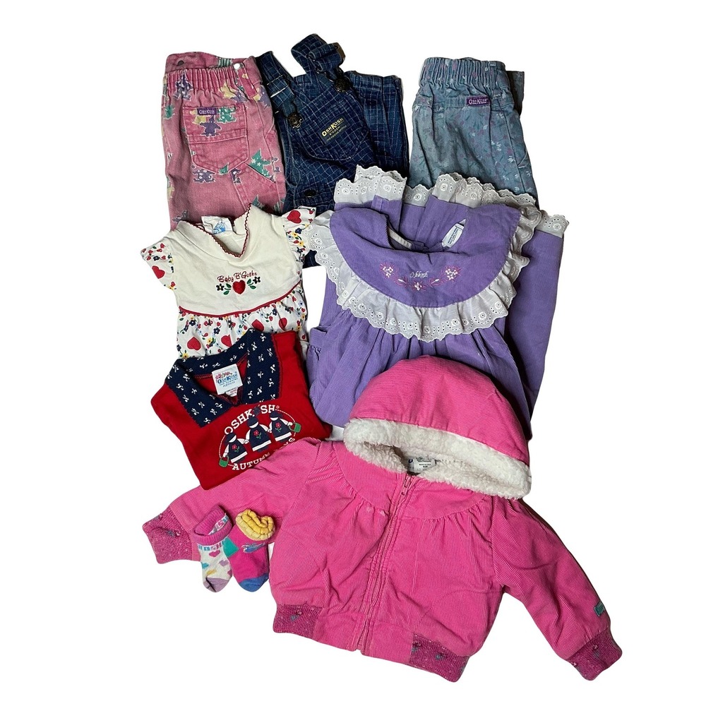 vintage OshKosh girls clothing lot coat romper dress pants‎ skirt shirt
